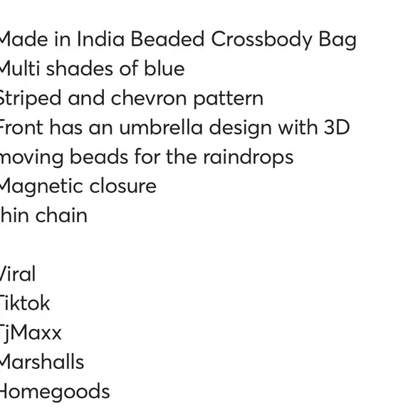 Blue Beaded Chain Strap Bag - Picture 5 of 5